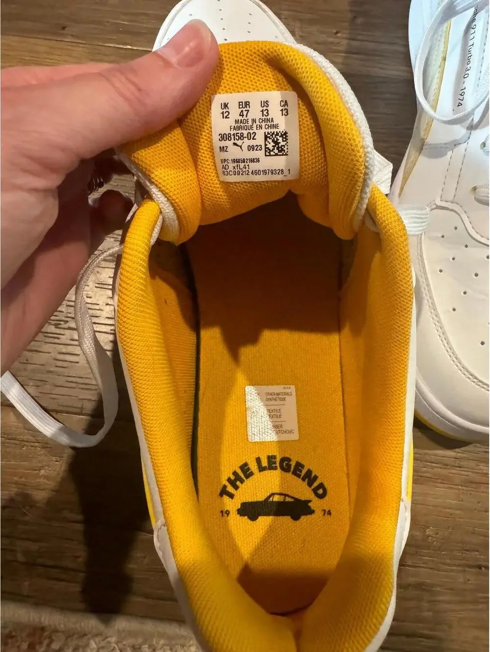 Puma Porsche Legacy Caven 2.0 Sneakers Yellow/White Sz 13 EUC
